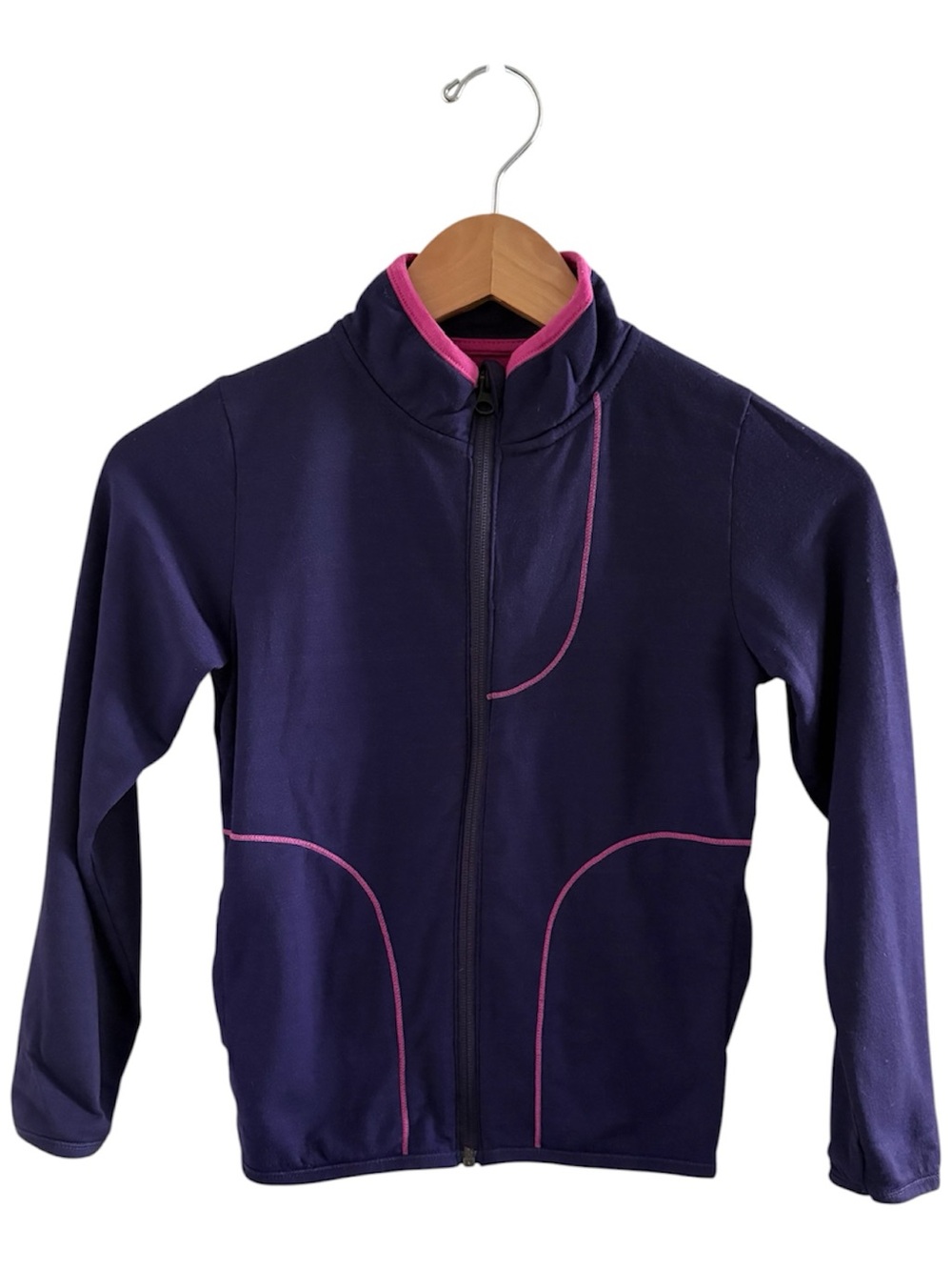 Icebreaker Purple Merino Wool Jacket with Pink Trim